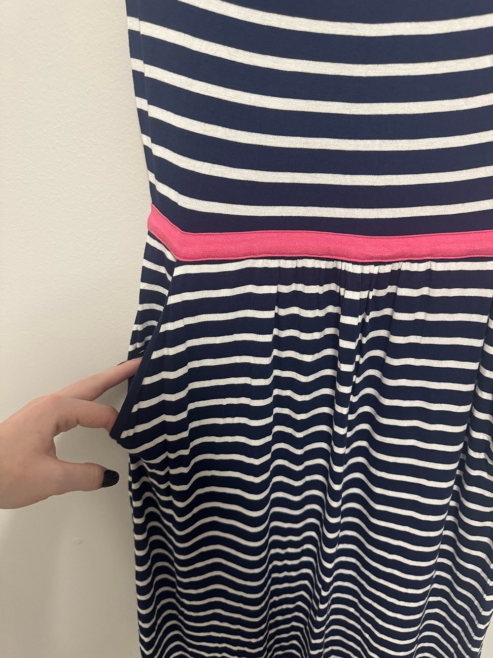 Boden Eleanor Print Jersey Striped Dress - Picture 7 of 9